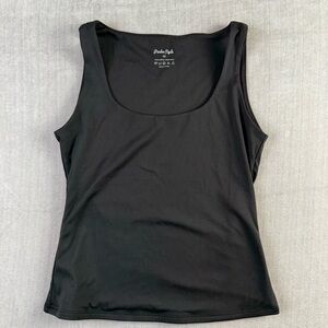 PinkmStyle Womens Black Scoop Neck Tank Top‎ Stretch Sleeveless Shirt Size M